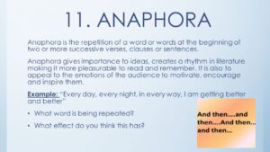 Figure of Speech Anaphora Stylistic Devices - with Examples