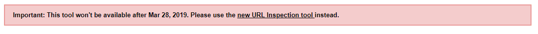 Old URL Inspection Tool Google Seach Console Message