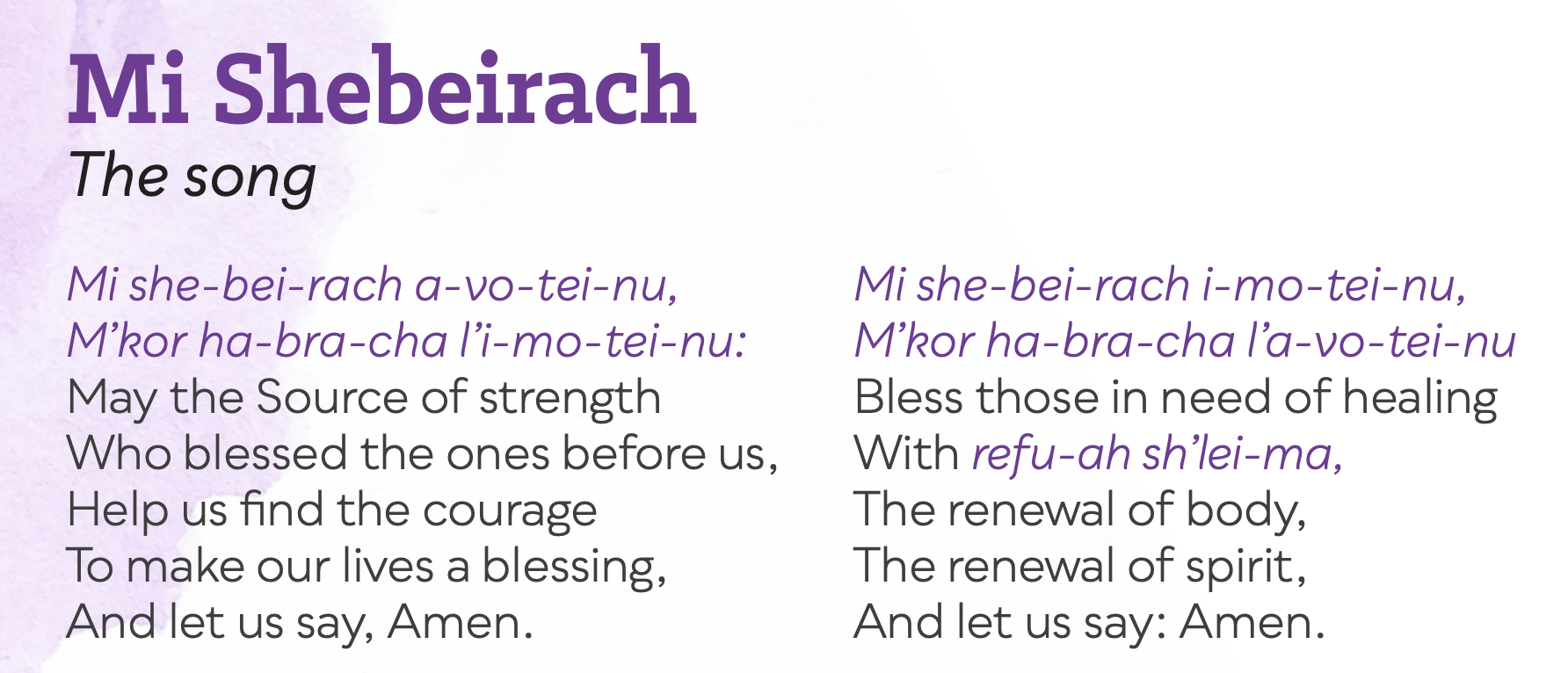 The Healing Power of Mi Shebeirach Prayer