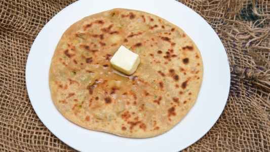 Paneer Parantha Indian Cuisine Breakfast Muscle Gain Good Staple Diet Daily Popular 