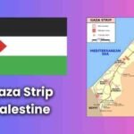 The Gaza Strip, or simply Gaza, is a Palestinian exclave on the eastern coast of the Mediterranean Sea. The smaller of the two Palestinian territories, it borders Egypt on the southwest for 11 km and Israel on the east and north along a 51 km border