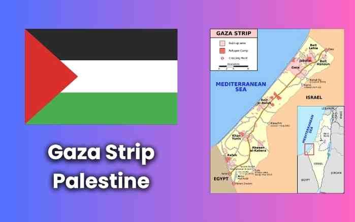 The Gaza Strip, or simply Gaza, is a Palestinian exclave on the eastern coast of the Mediterranean Sea. The smaller of the two Palestinian territories, it borders Egypt on the southwest for 11 km and Israel on the east and north along a 51 km border