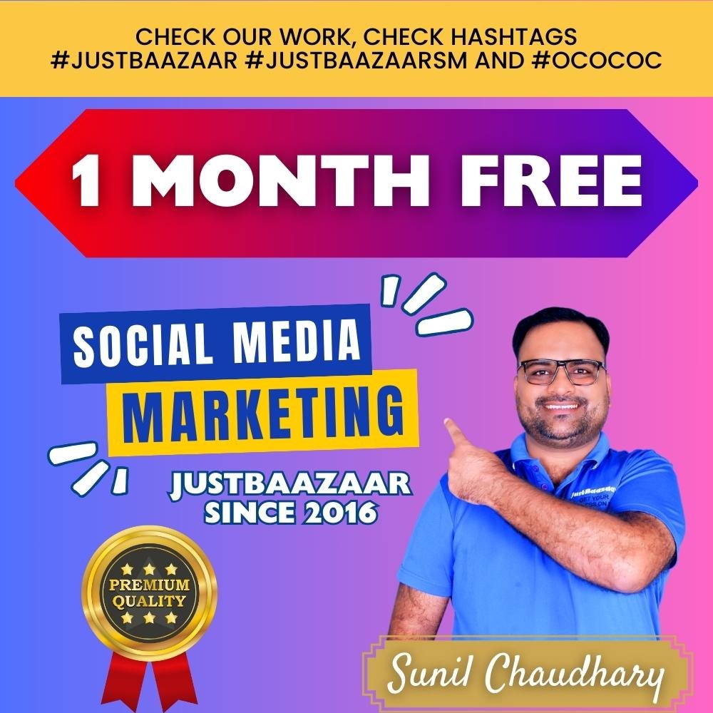 1 Month Free Social Media Marketing: JustBaazaar has been a Leading #SEO and #DigitalMarketing Company since 2016.