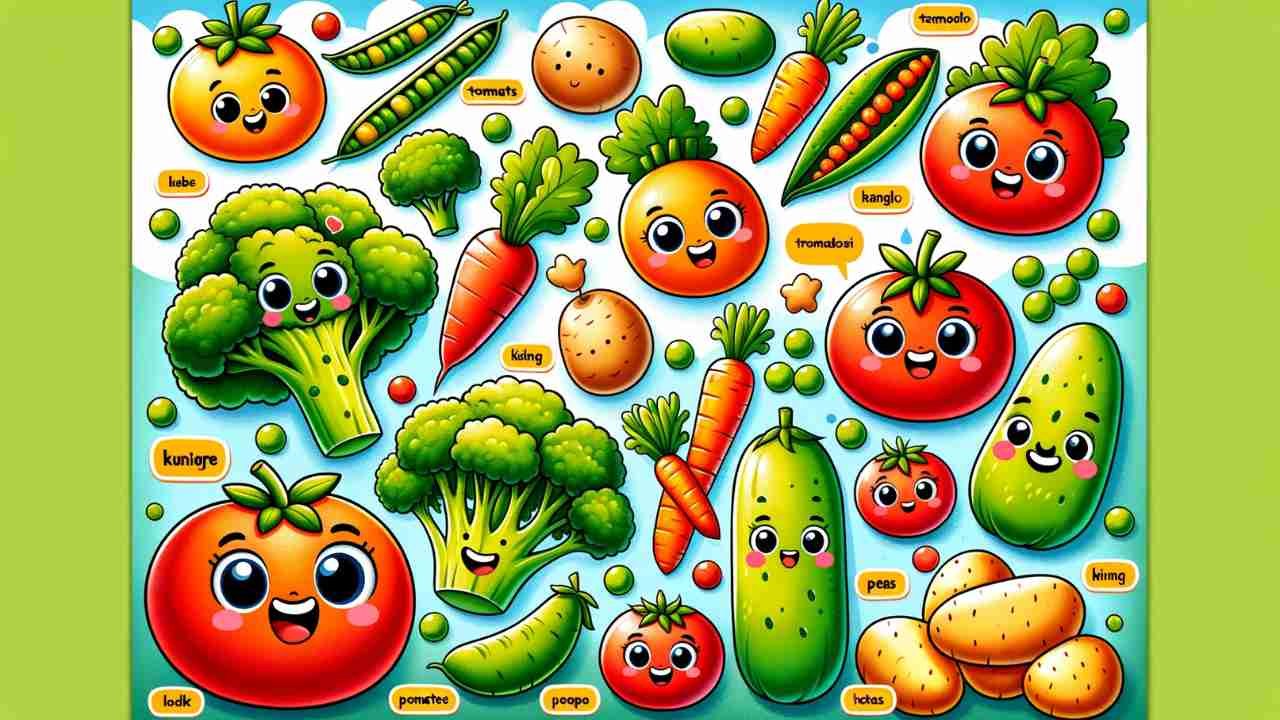 Vegetable Names Vegetables Kids LKG UKG
