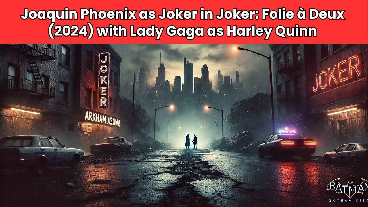 Joaquin Phoenix as Joker in Joker: Folie à Deux (2024) with Lady Gaga as Harley Quinn