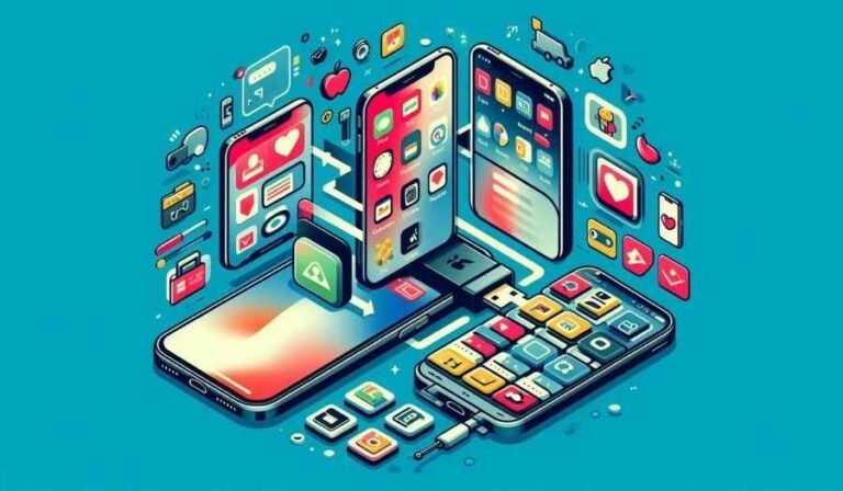 Person transferring data from old Android phone to new iPhone